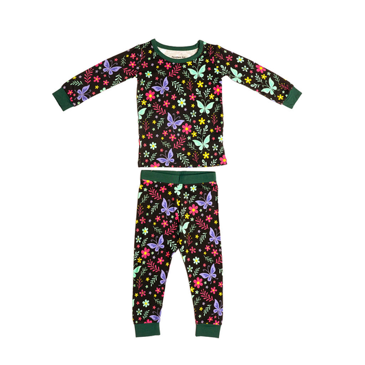 midnight meadow -Eczema-friendly bamboo pajamas for babies with sensitive skin