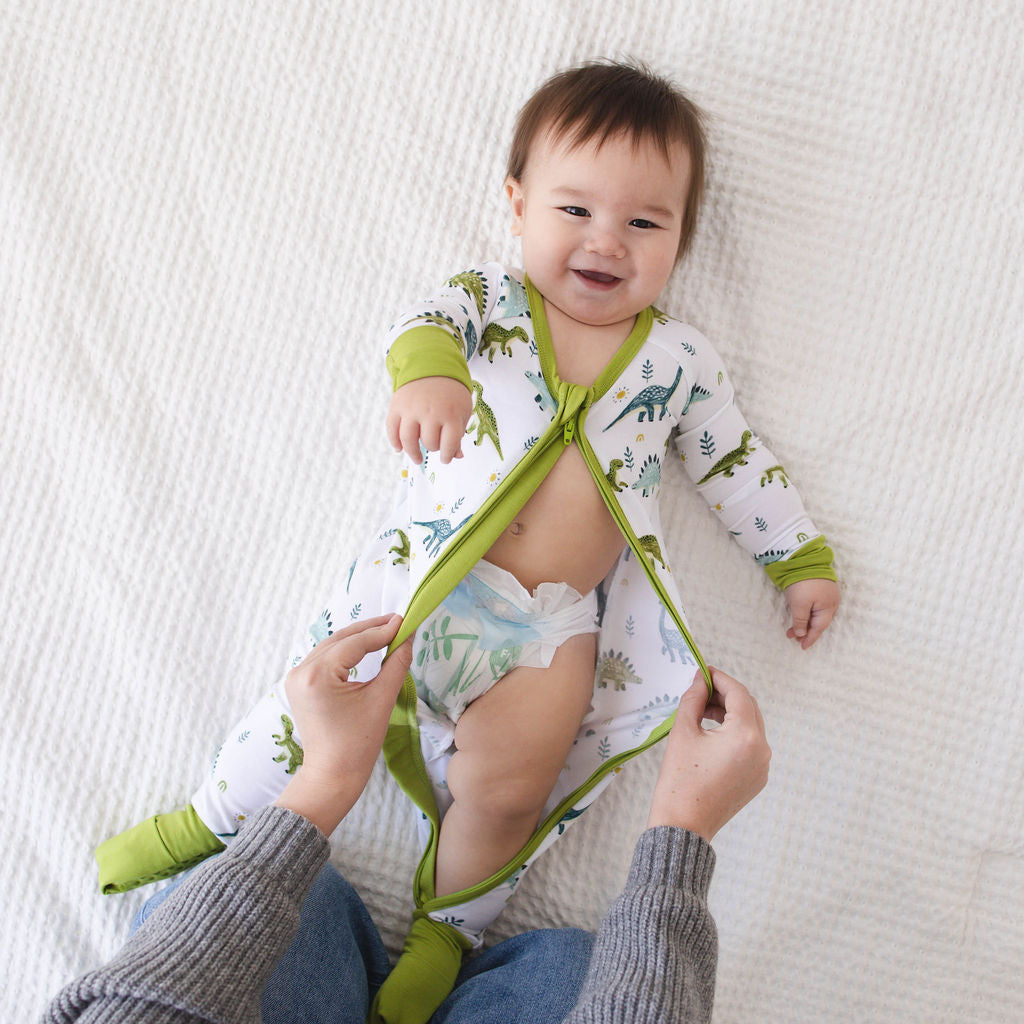 prehistoric pals- Eczema-friendly bamboo pajamas for babies with sensitive skin