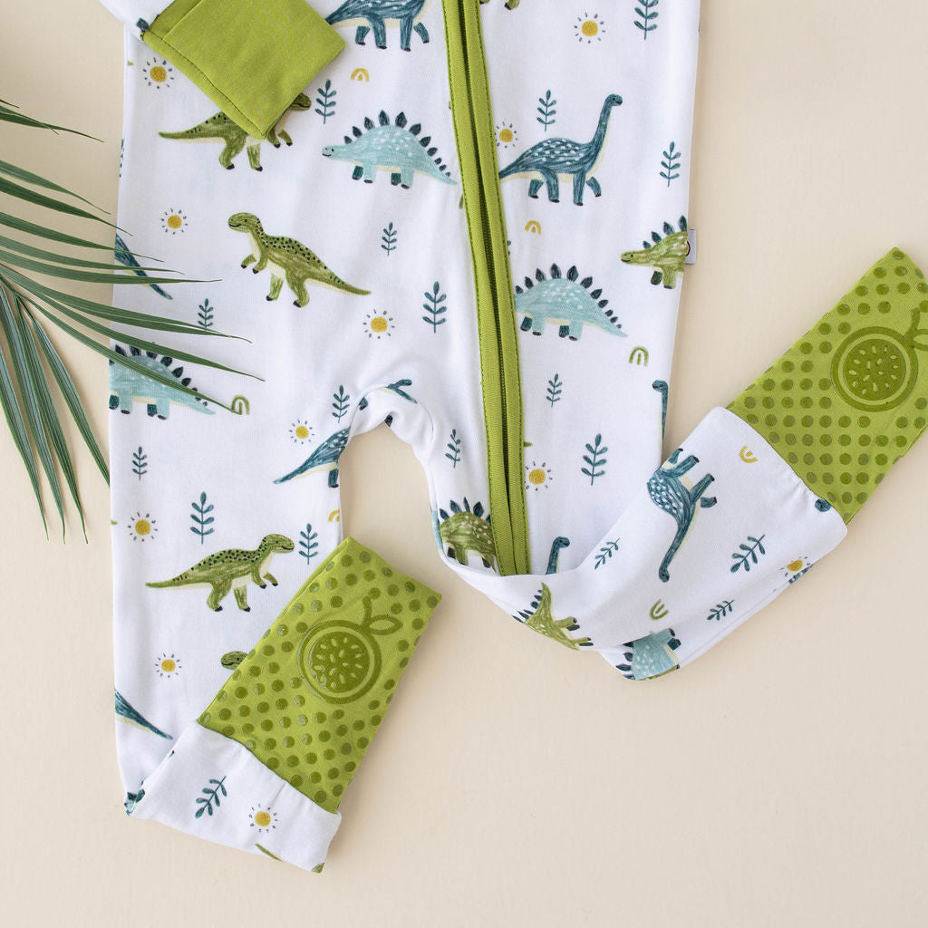 prehistoric pals- Eczema-friendly bamboo pajamas for babies with sensitive skin