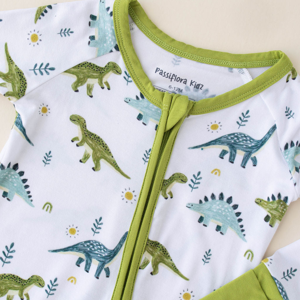 prehistoric pals- Eczema-friendly bamboo pajamas for babies with sensitive skin